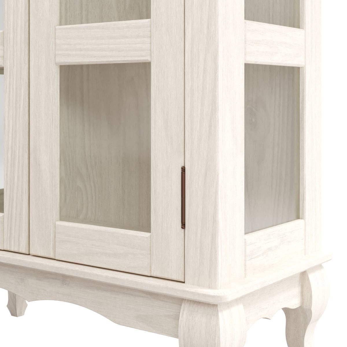 Pine Crafter Furniture Olive Range Solid Pine Wood Display Cabinet White