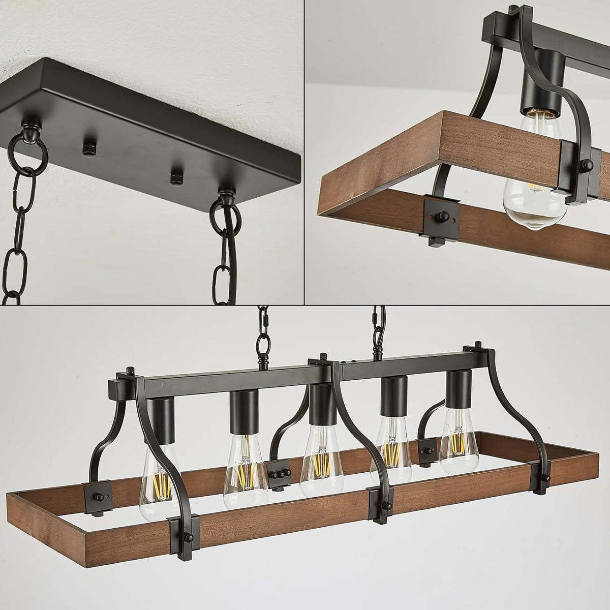 Farmhouse 5-Light Linear Chandelier