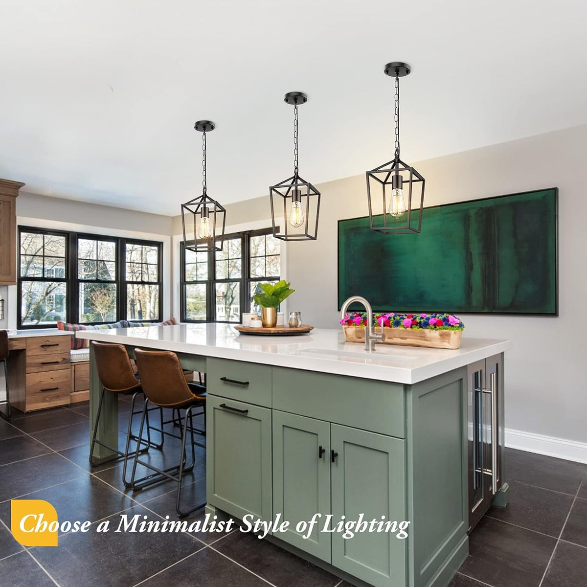 Farmhouse Black Lantern Pendant Light