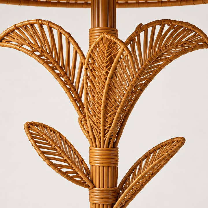 Tropical Wicker Palm Floor Lamp