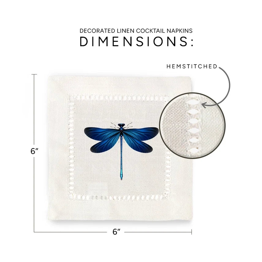 Hemstitch Napkins - Dragonfly (Set of 6)