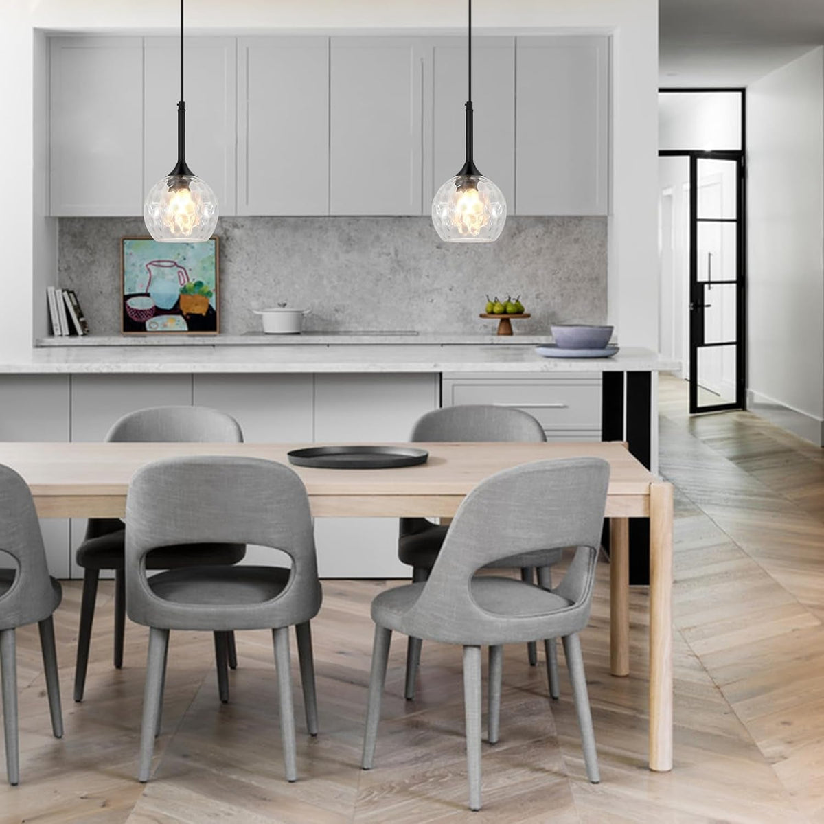 Hammered Glass Pendant Light