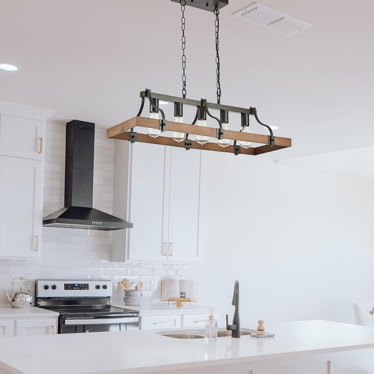 Farmhouse 5-Light Linear Chandelier