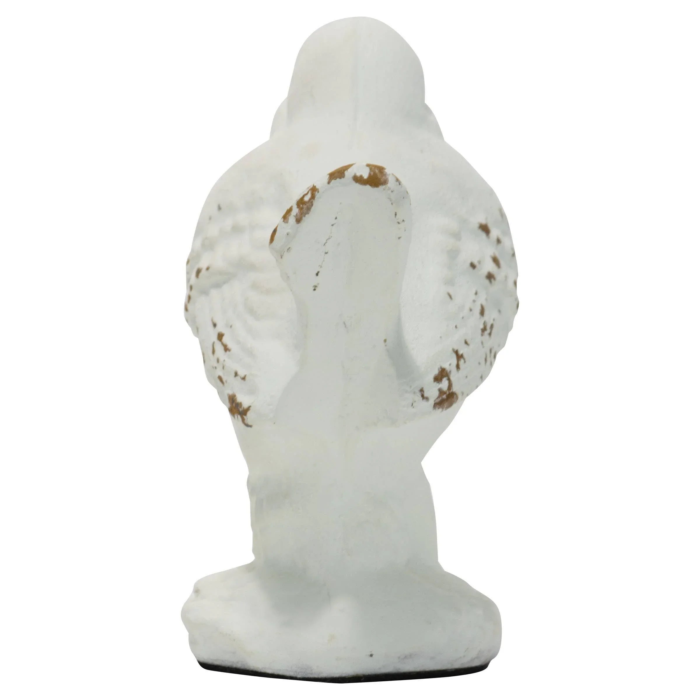 Flora Bird Cast Iron Decorative Accent — Matte White