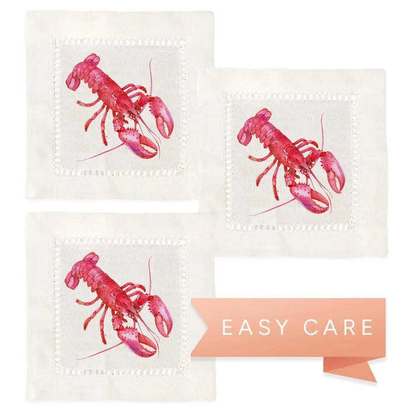 Hemstitch Napkins - Lobster (Set of 6)