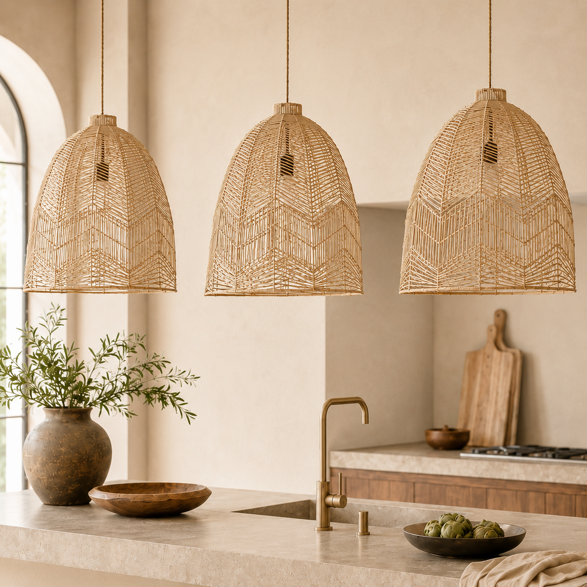 Ellora Natural Rattan Pendant Light