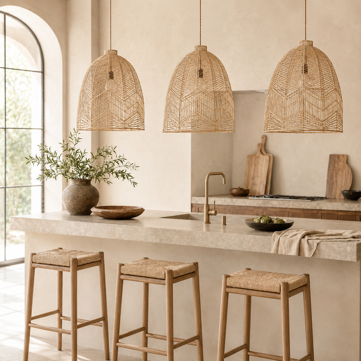 Ellora Natural Rattan Pendant Light