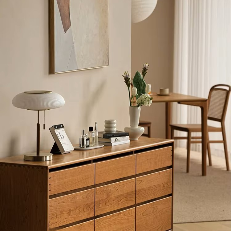 Pleated Glass & Wood Table Lamp | Vintage Brass Desk Light