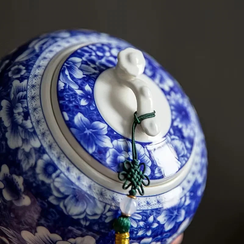Ruyi and Peony Chinoiserie Porcelain Jar