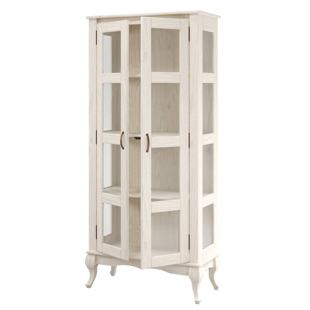 Pine Crafter Furniture Olive Range Solid Pine Wood Display Cabinet White