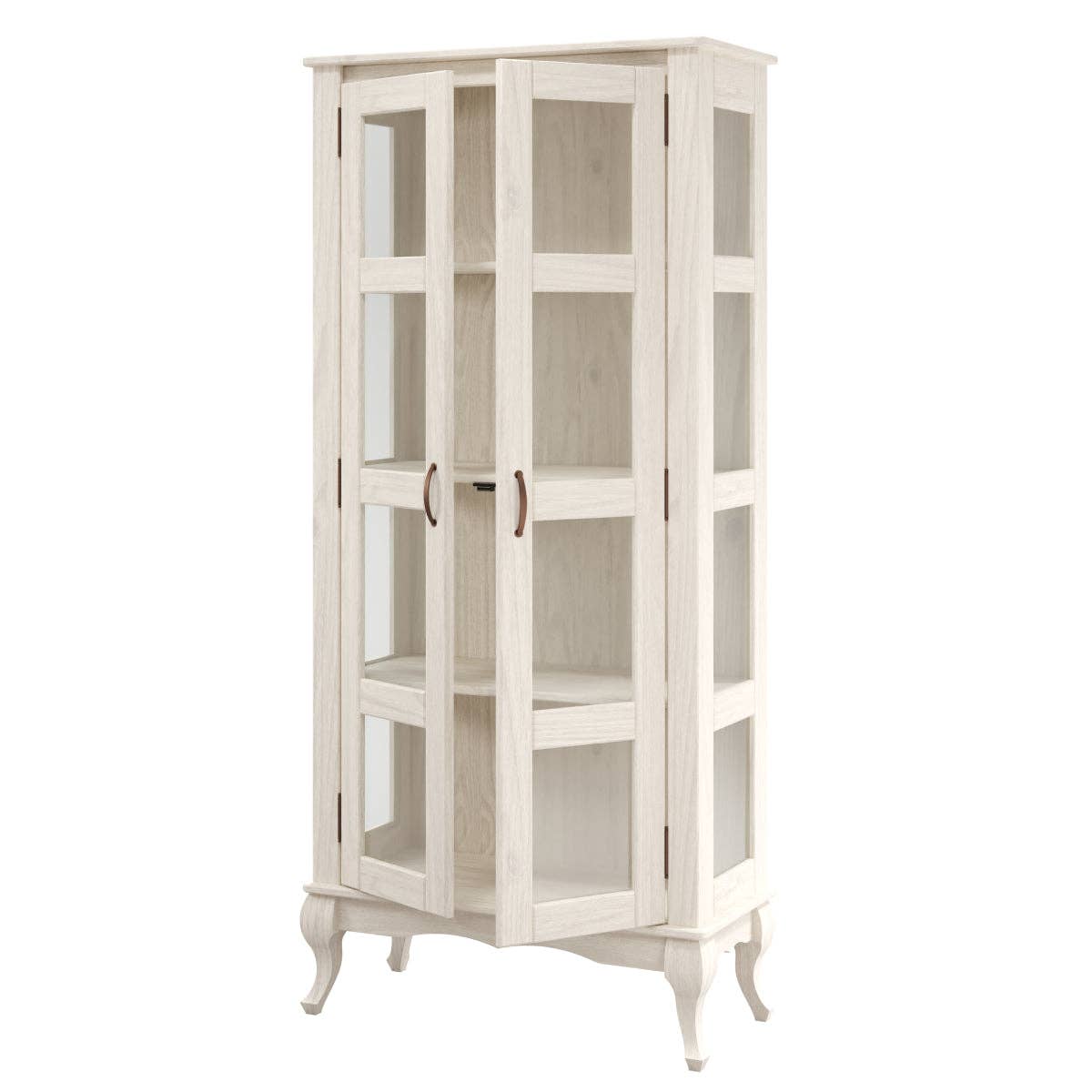 Pine Crafter Furniture Olive Range Solid Pine Wood Display Cabinet White
