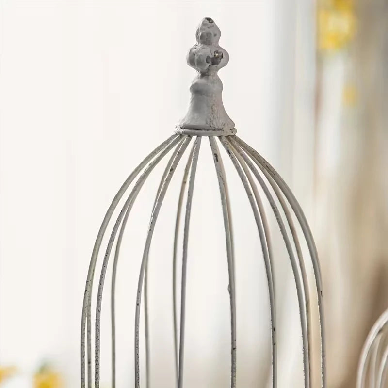 Ivory Heirloom Birdcage Candle Holder