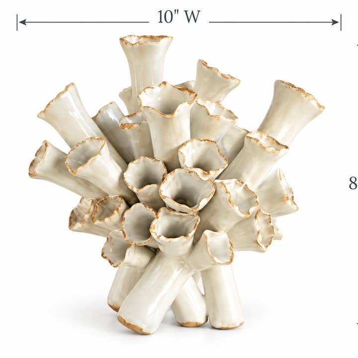 White Ocean Bloom Ceramic Vase