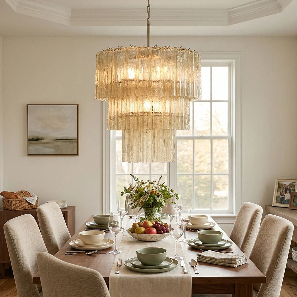 Fantastic Murano Tubes Glass Tube Chandelier