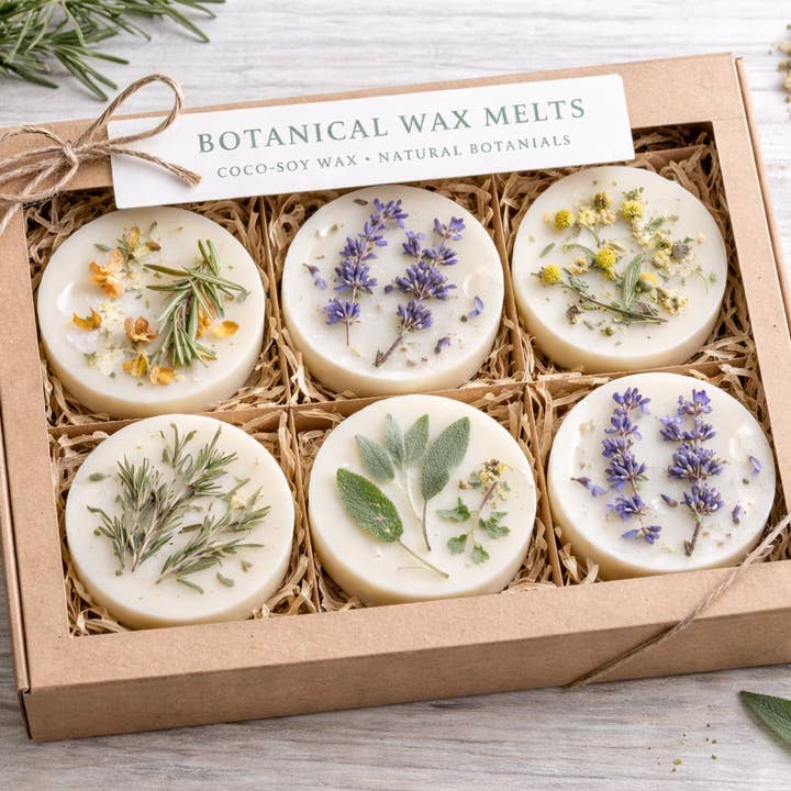 Botanical Wax Melt Rounds Boxed Set Of 6 Saltroot Apothecary 272.2 g