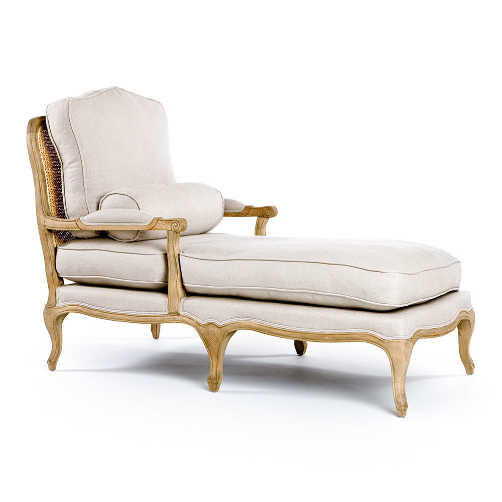 Bastille Natural Linen Chaise Lounge