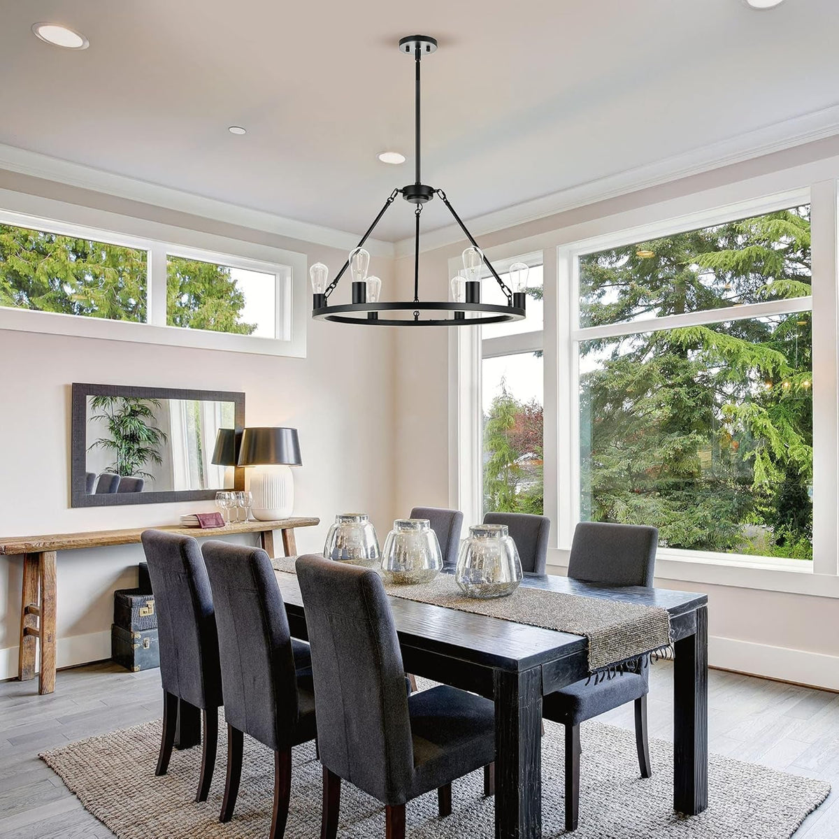 Black Wagon Wheel Chandelier