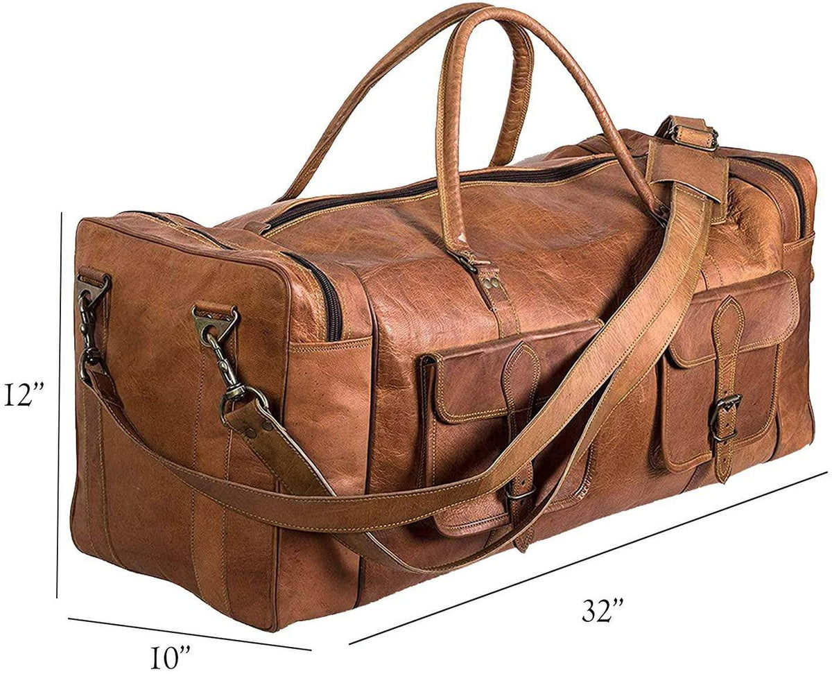 Men's Full-Grain Leather Duffel Bag – Structured Travel Carry