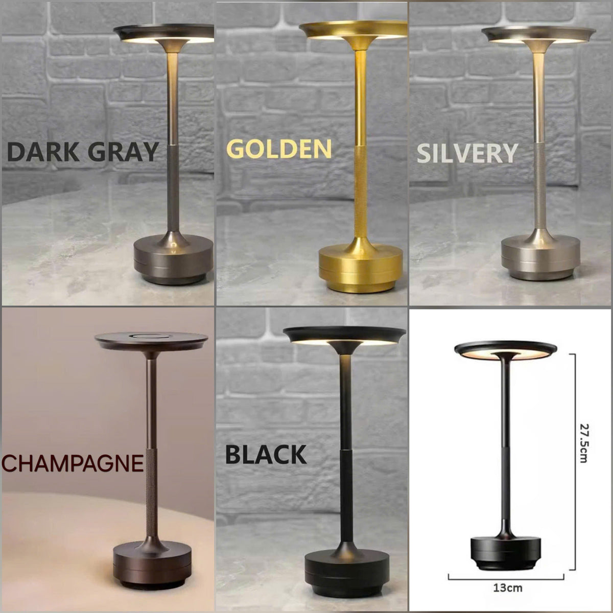 Cordless Touch USB-C LED Table Lamp | Portable Restaurant Atmosphere Light