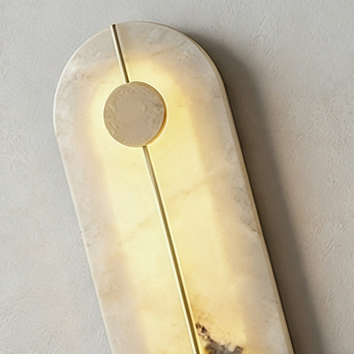 Geometric Capsule Natural Alabaster Wall Sconce