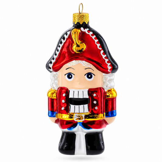 Ornement de Noël en verre Casse-noisette soldat rouge