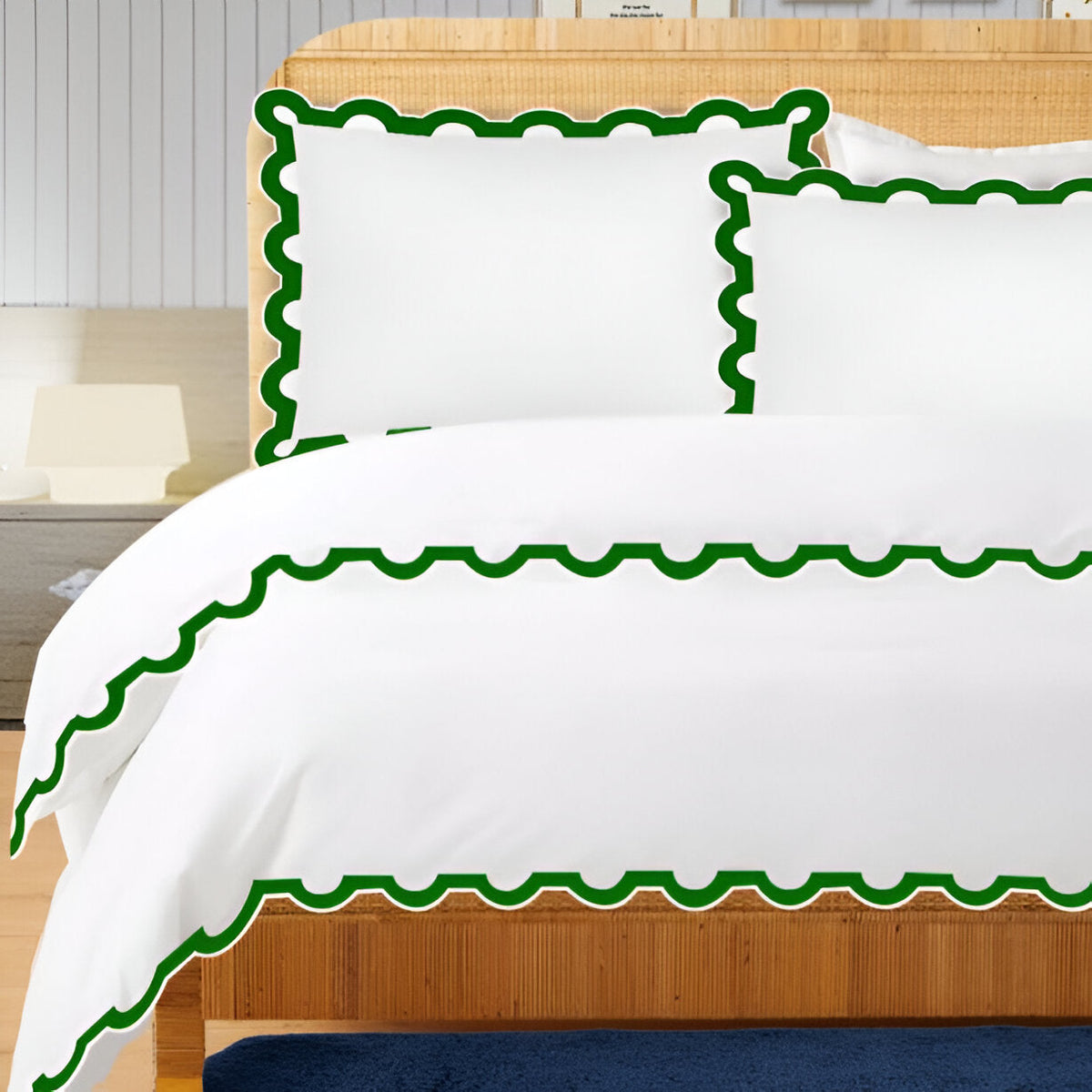 400TC U Shape Applique Embroidery Cotton Duvet Cover Set