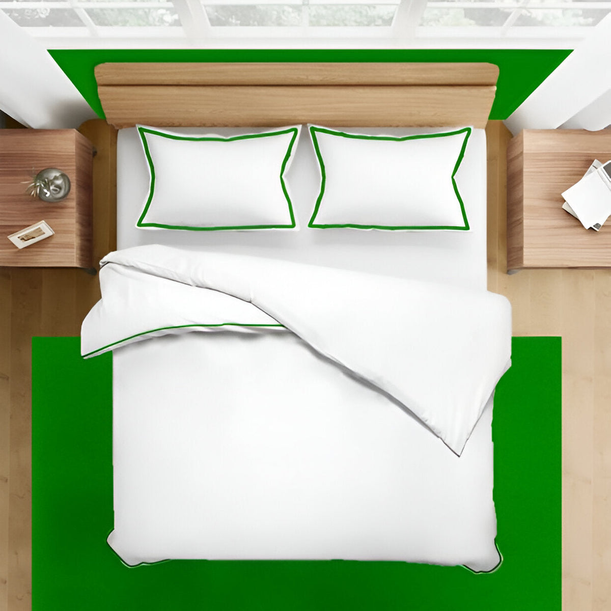 400TC Embroidery Cotton Sateen Solid Duvet Cover Set