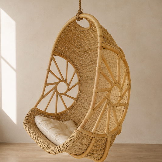 Lunara Handwoven Rattan Hanging Lounge Chair