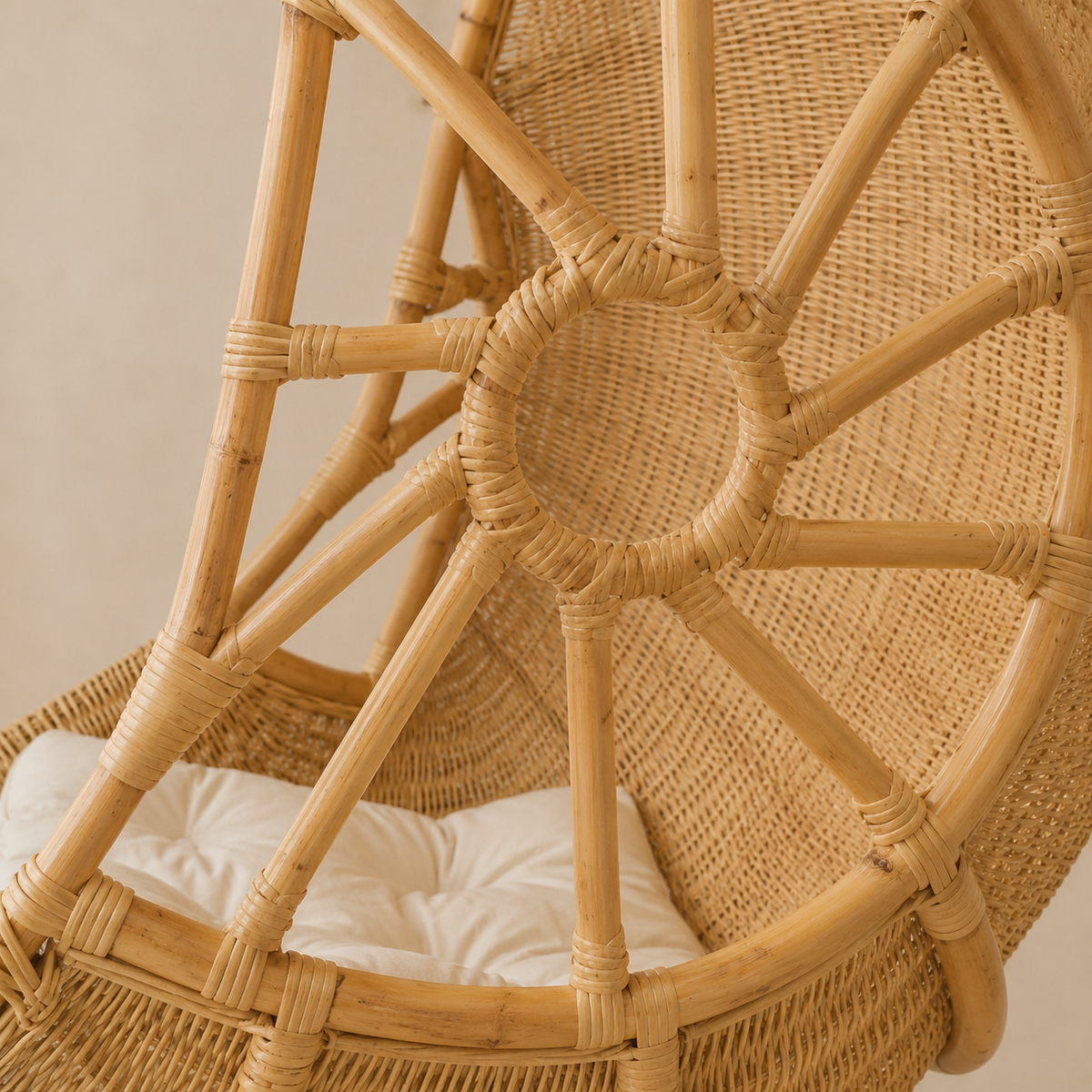 Lunara Handwoven Rattan Hanging Lounge Chair
