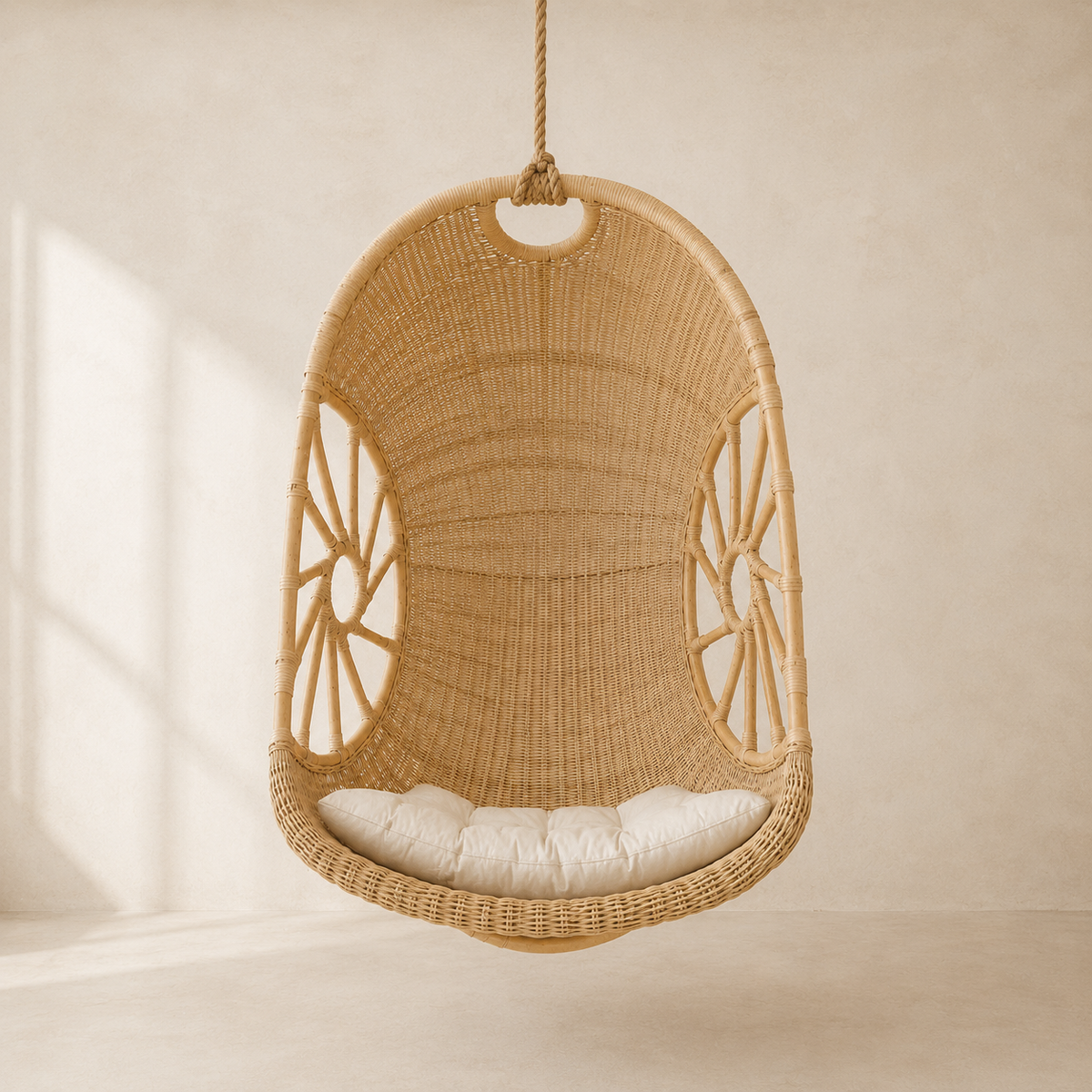 Lunara Handwoven Rattan Hanging Lounge Chair