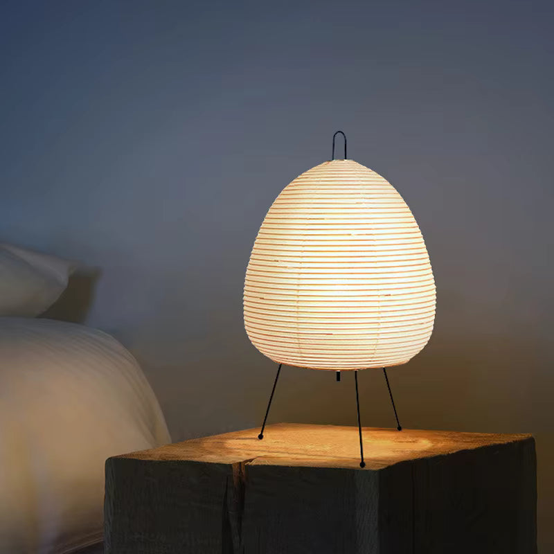 Japanese Washi Paper Table Lamp | Minimalist Tripod Desk Light