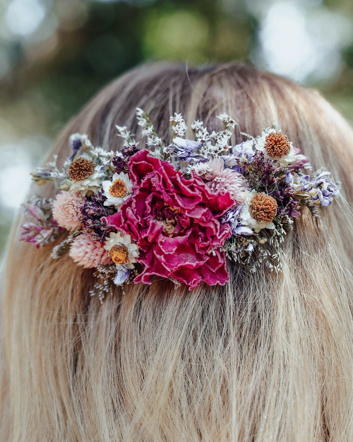 Dried Flowers for Weddings with Pink Peony and Lavender / Dried Bridal bouquet / Rustic Boho Bridesmaid bouquet / Wildflower bouquet