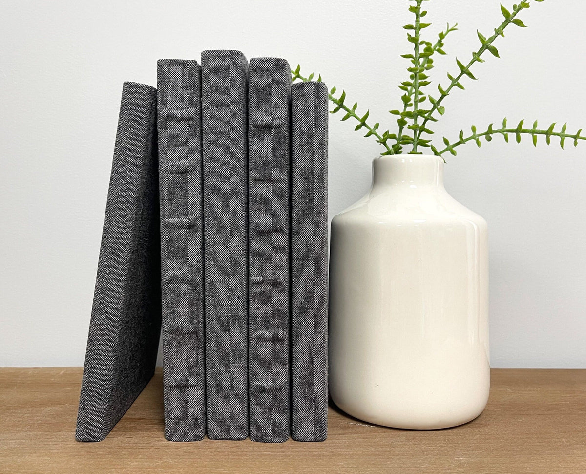 Linen Covered Decorative Books for Shelf Decor