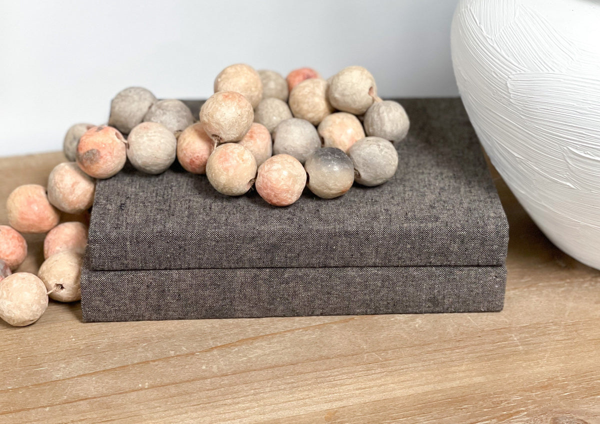 Espresso Linen Covered Decorative Books