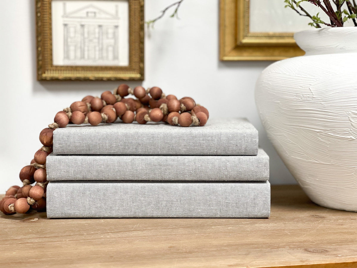 Steel Linen Covered Decorative Books