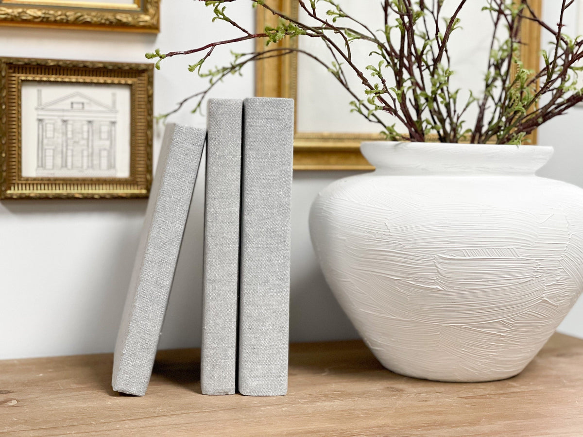 Steel Linen Covered Decorative Books