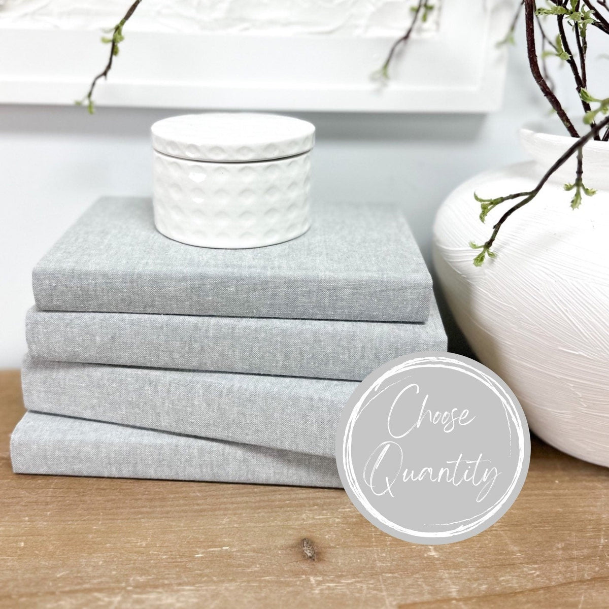 Steel Linen Covered Decorative Books
