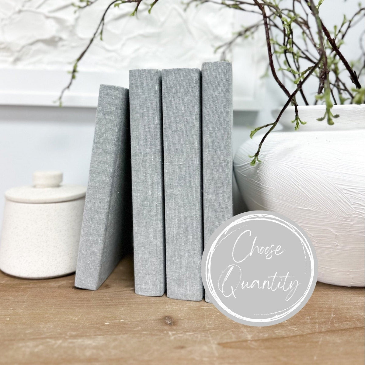 Steel Linen Covered Decorative Books