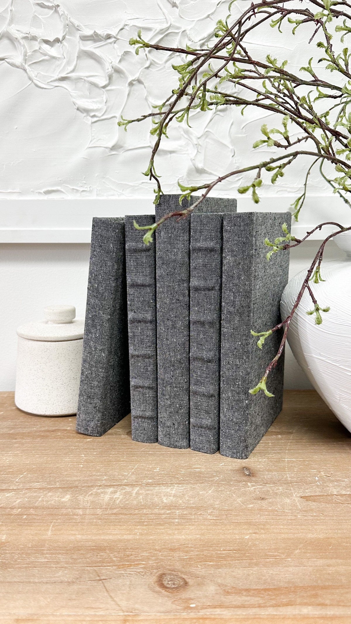 Linen Covered Decorative Books for Shelf Decor