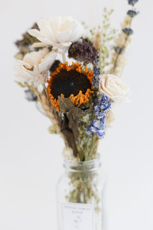 Diffusore di oli essenziali, diffusore a bastoncino floreale al girasole con oli essenziali, prodotti botanici e fiori di legno di sola, per camera da letto e bagno