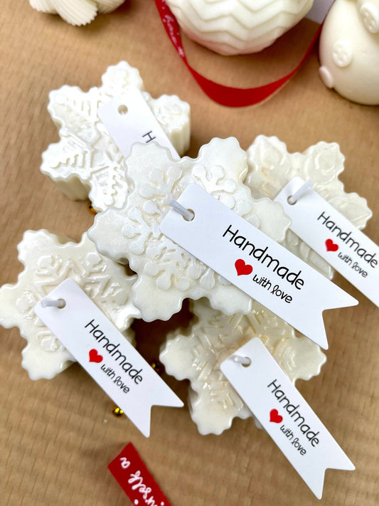 Bougie Flocon de Neige – Bougie en cire de soja faite à la main pour les fêtes de fin d'année et Noël, décoration intérieure et cadeaux