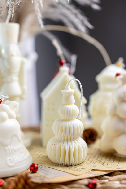 Petite bougie à couches – Bougie de Noël artisanale en cire de soja, cadeau idéal et décoration d'intérieur cocooning