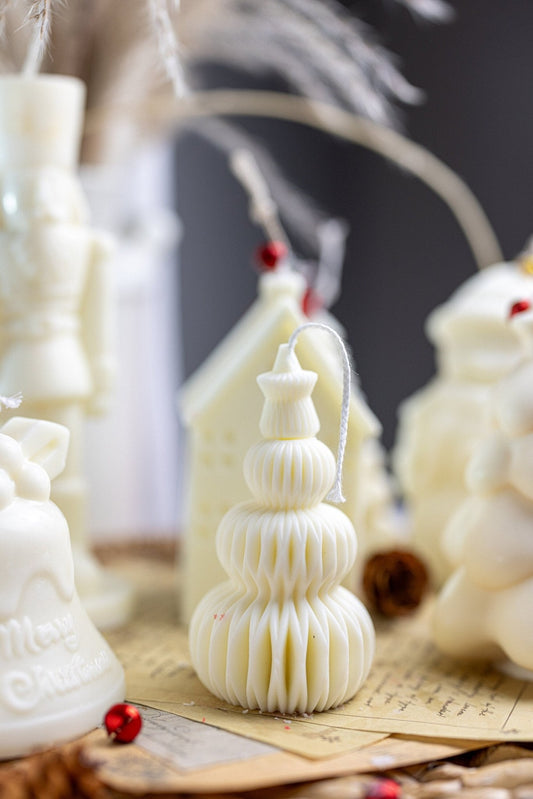Petite bougie à couches – Bougie de Noël artisanale en cire de soja, cadeau idéal et décoration d'intérieur cocooning