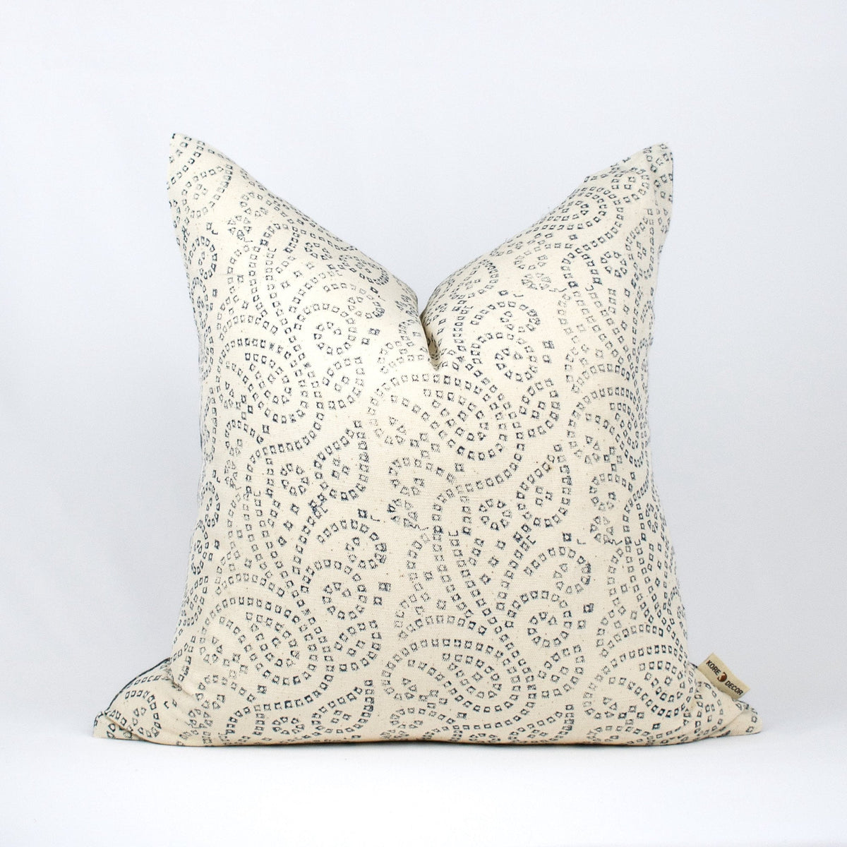 Indian Long Sofa Pillowcase, Blocked Floral Design, Neutral Lumbar Cushion Covers For Modern Couch Or Living Room - TULJA TEAL