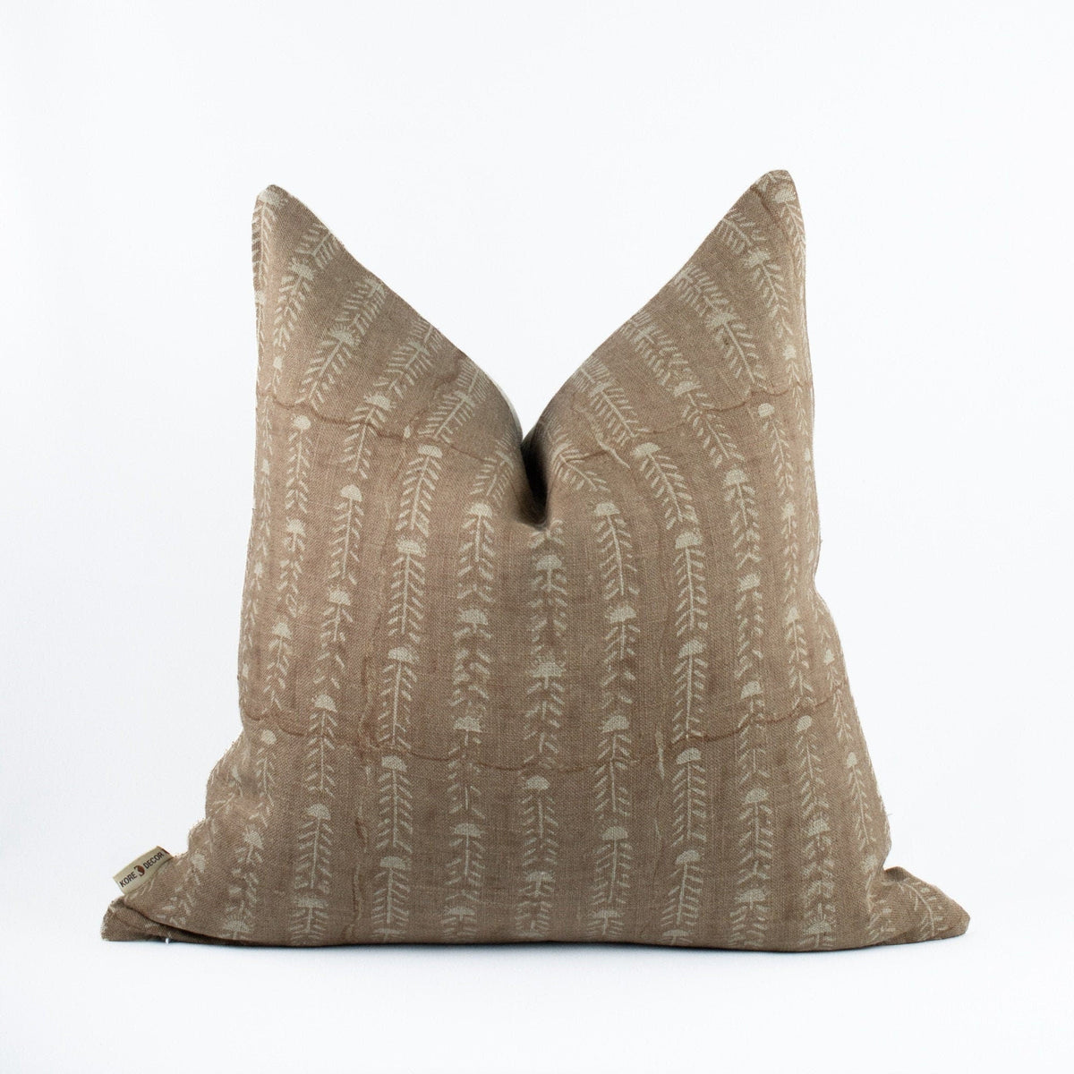 Linen Pillow Covers For Sofa, Blockprinted Cotton Back, Decorative Lumbar Design, Indian-Inspired Handmade Look - BELA SLATE OL
