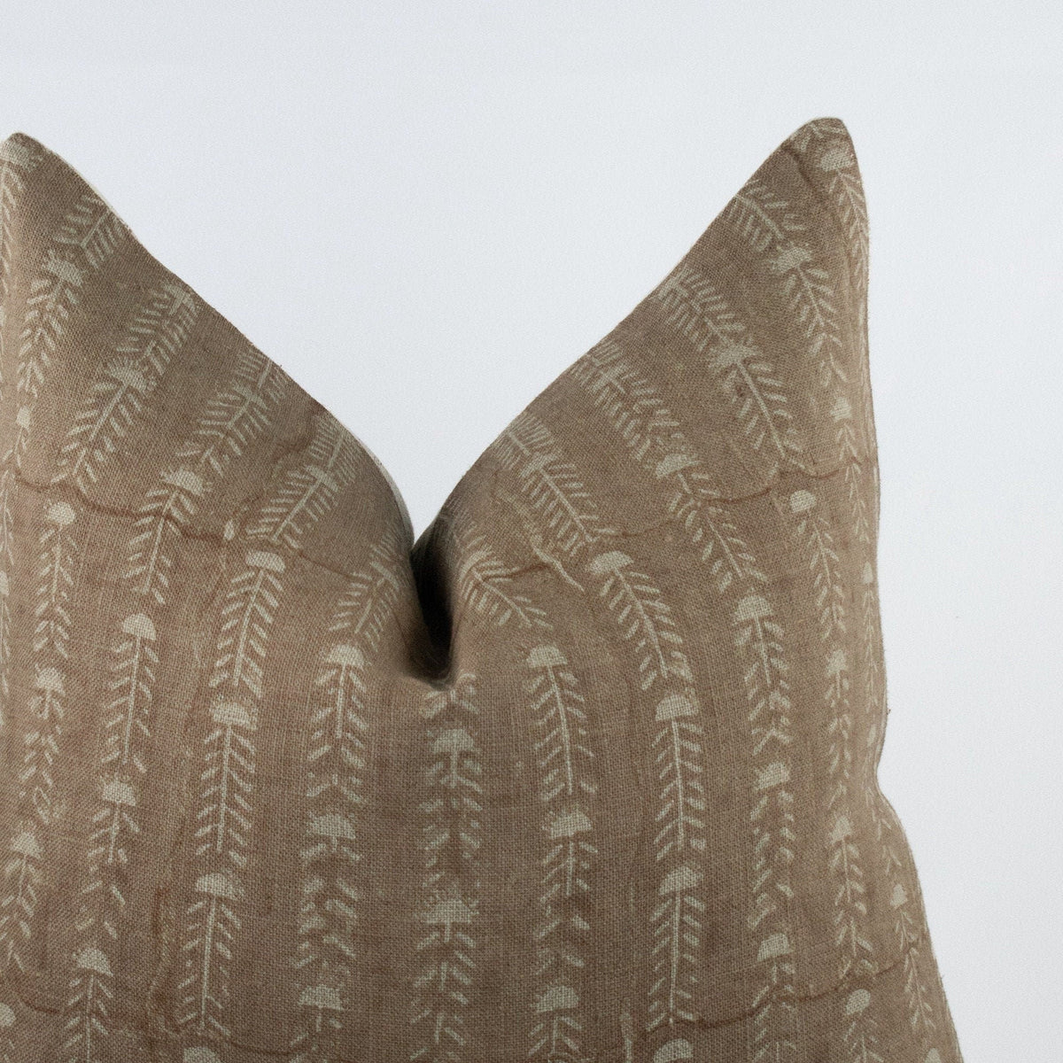 Linen Pillow Covers For Sofa, Blockprinted Cotton Back, Decorative Lumbar Design, Indian-Inspired Handmade Look - BELA SLATE OL