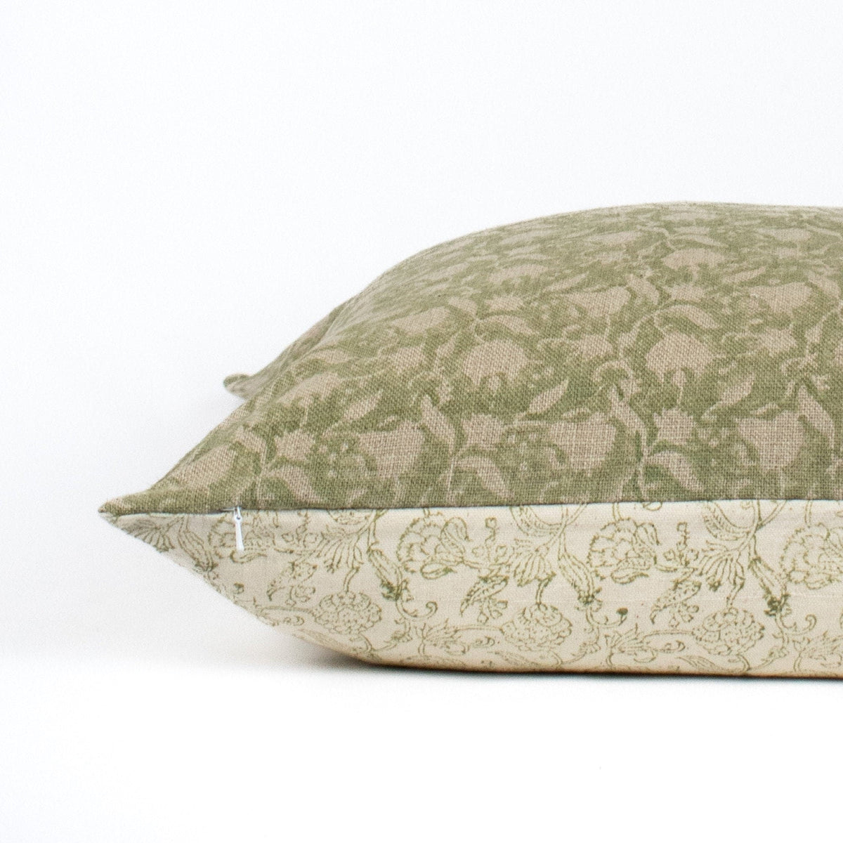 Hand Block Printed Cover, Linen Fabric, Indian Floral Or Geometric Cushion, Boho Lumbar Pillow Decor, New House Gift Ideas - URVI FOREST OL