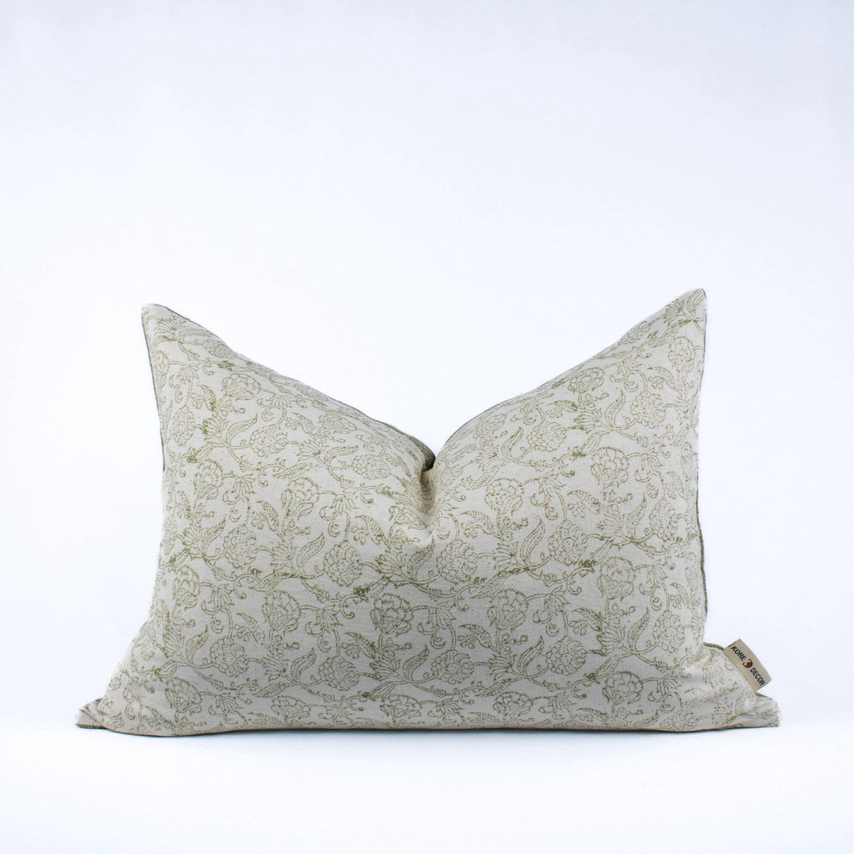 Indian Blockprinted Cotton Lumbar Pillow Cover, Modern Boho Decor