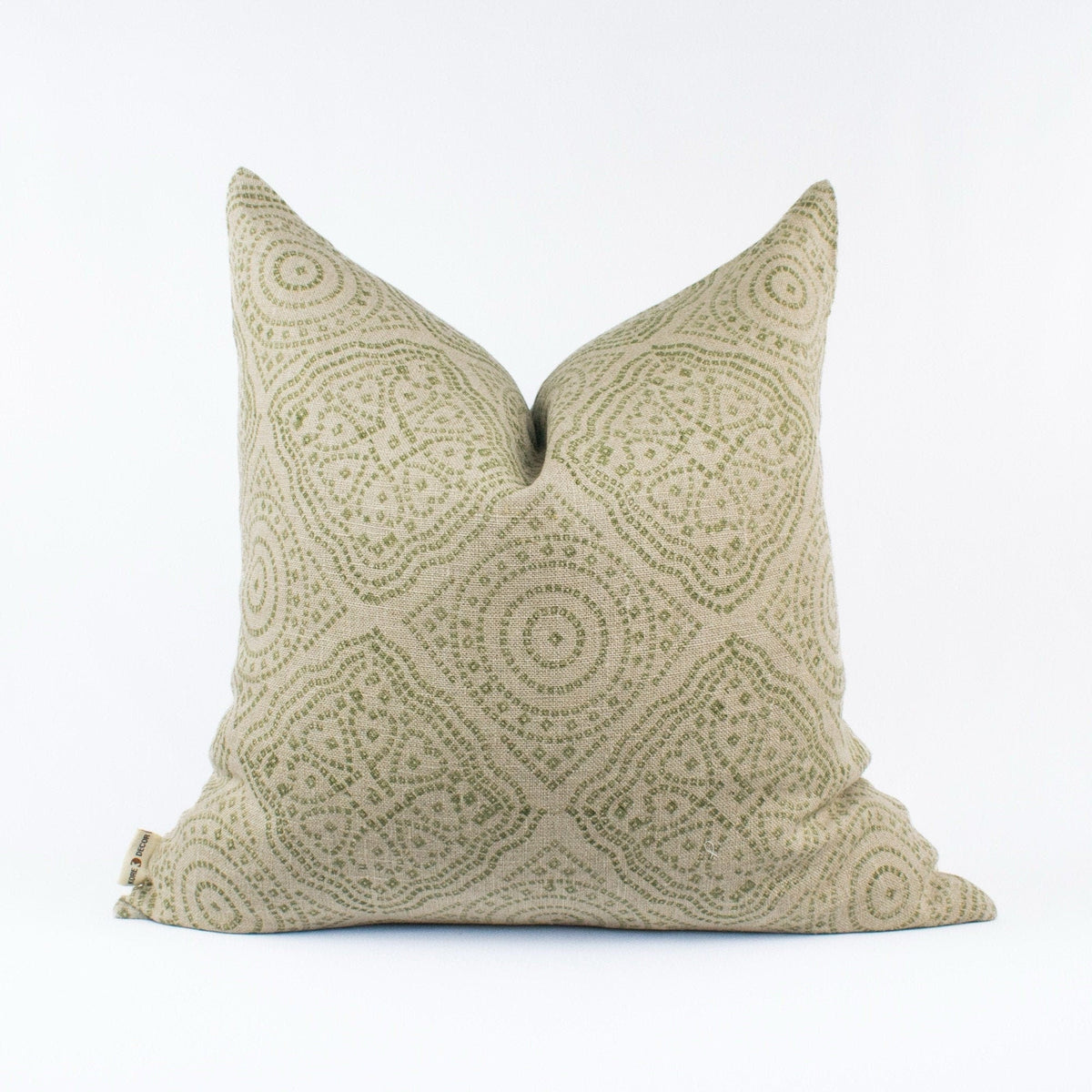 Block Printed Linen Cotton Pillow, Linen Cushion Cover, Indian Design, Artisan Couch Or Bed Throw Style, New Home Present - JIJA FOREST BL