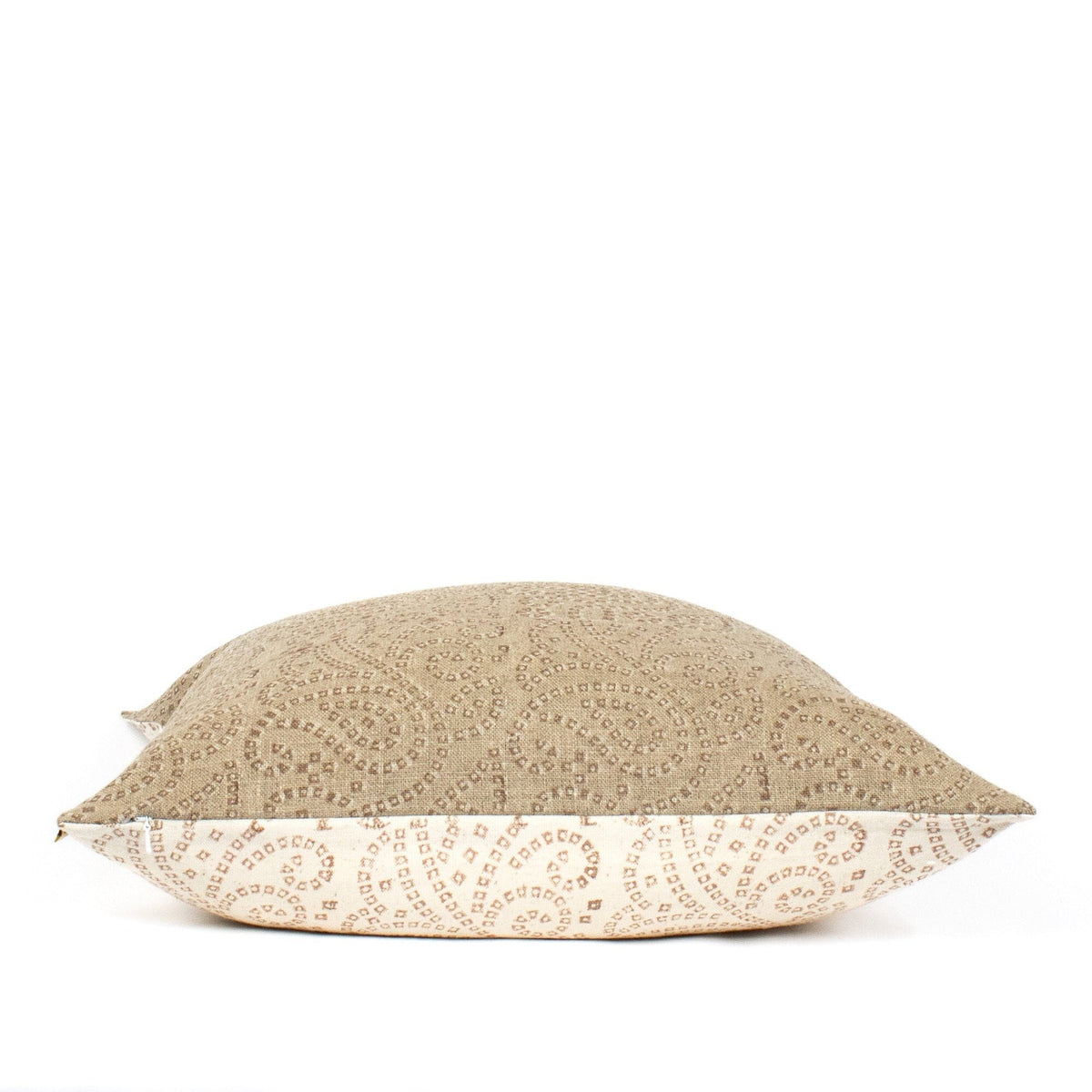 Linen Cushion Cover For Chair, Indian-Inspired Blocked Print, Handprinted Detail, Linen Lumbar Back Cover, New House Gift - TULJA STUCCO